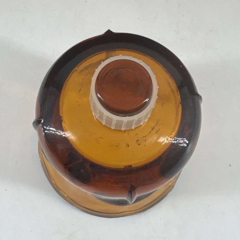 Votive Candle Cup Home‎ Interior Amber Flower Tulip Lotus Homco Glass Pegged VTG